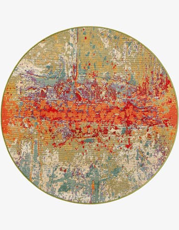 4' x 4' Easy-Clean Modern Indoor / Outdoor Round Rug