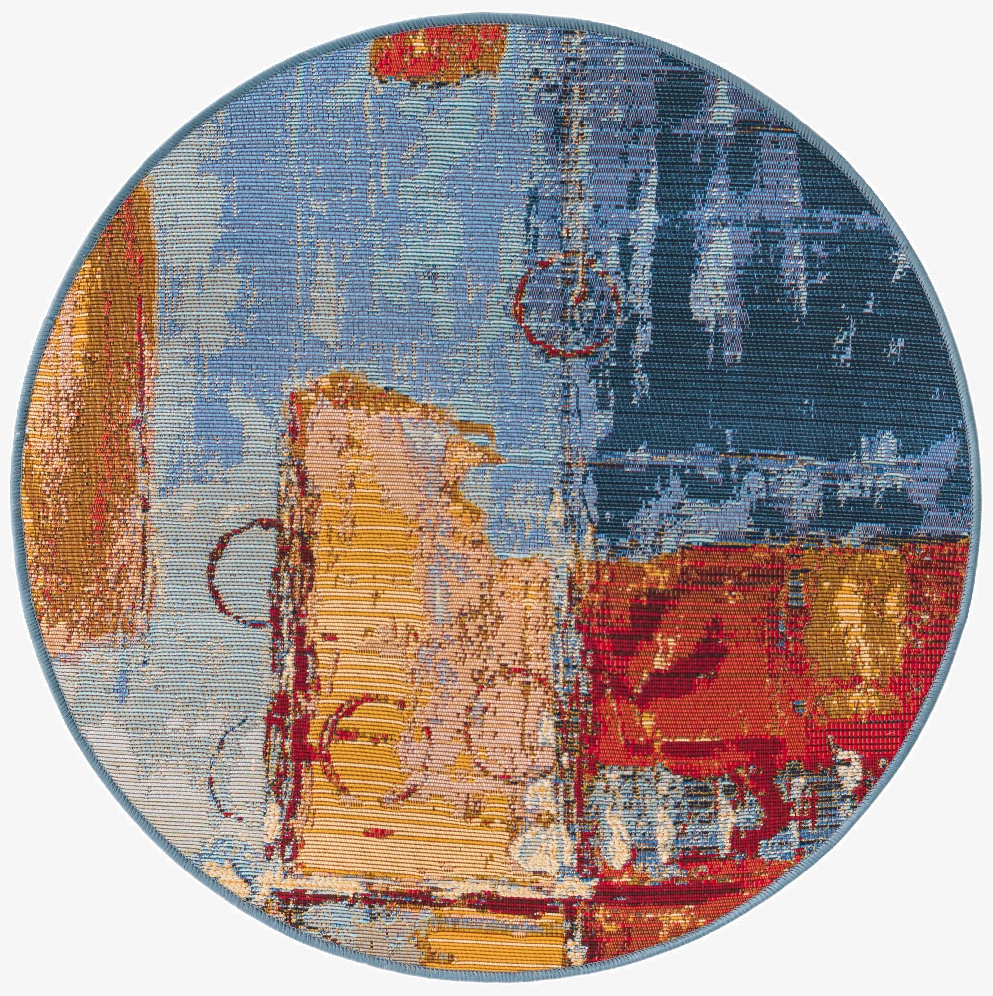 2' 7 x 2' 7  Washable Modern Indoor / Outdoor Round Rug