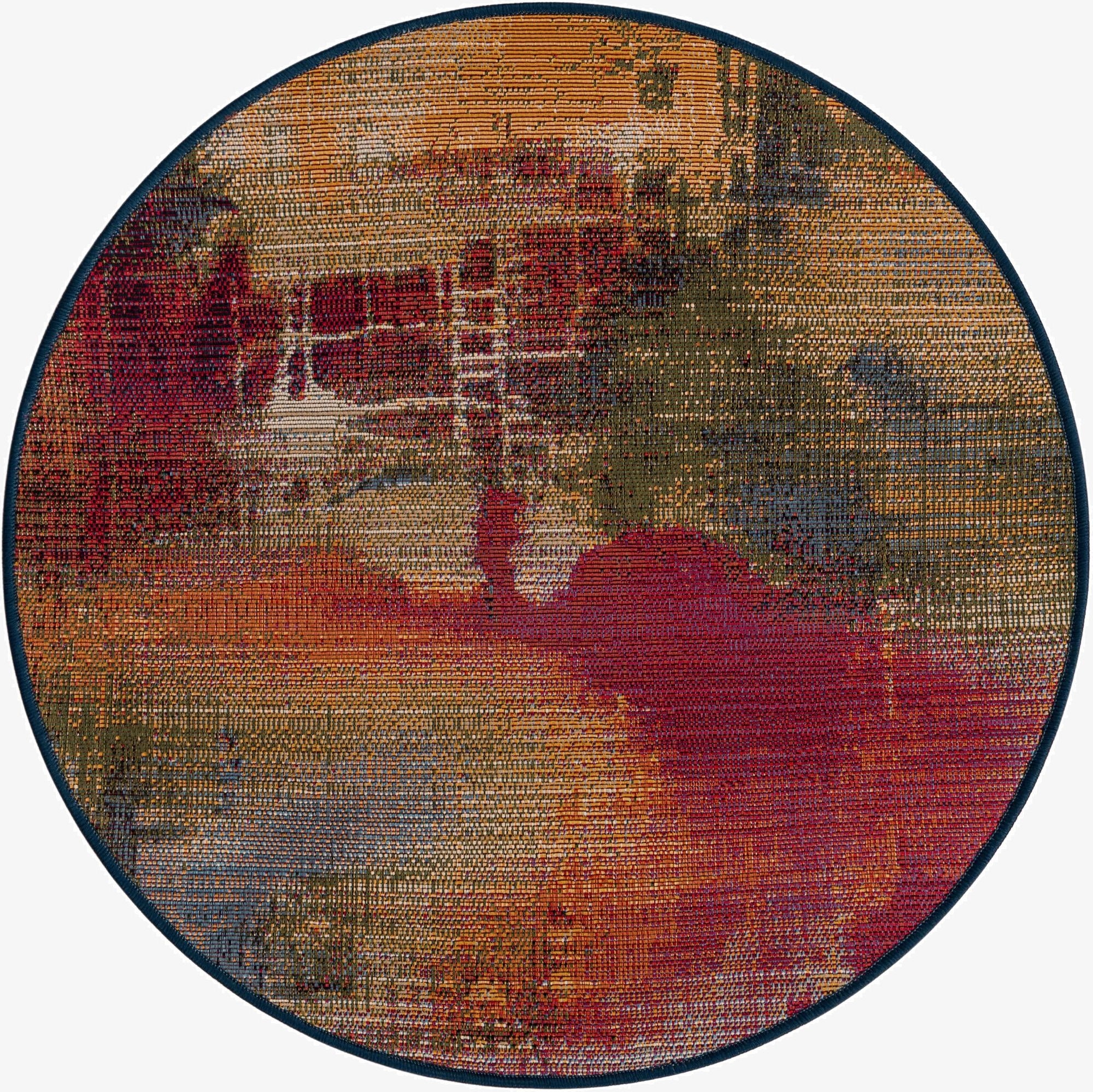 Primary image 2' 7 x 2' 7  Washable Modern Indoor / Outdoor Round Rug