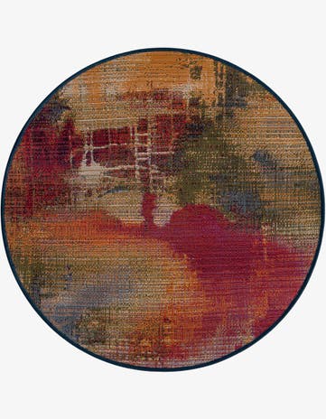 Easy-Clean Modern Indoor / Outdoor Round Rug