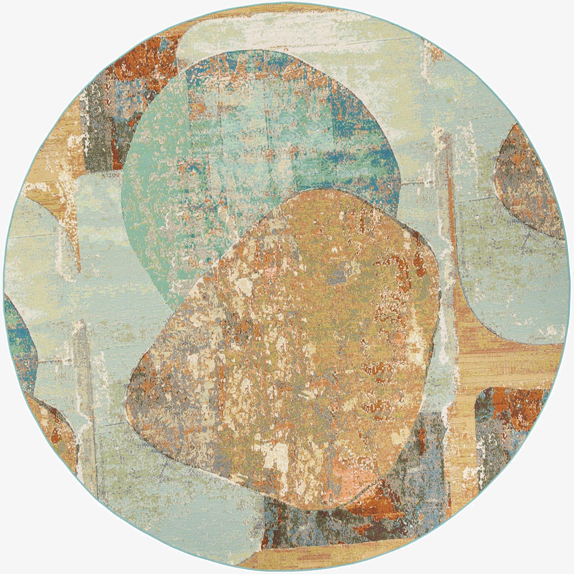 10' x 10'  Washable Modern Indoor / Outdoor Round Rug