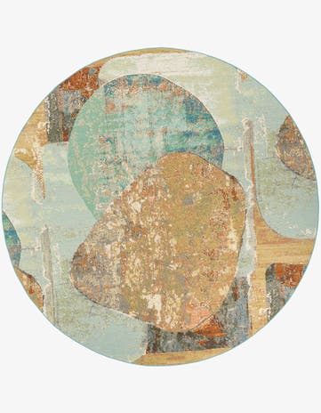 10' x 10' Easy-Clean Modern Indoor / Outdoor Round Rug