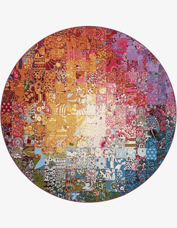 Easy-Clean Modern Indoor / Outdoor Round Rug