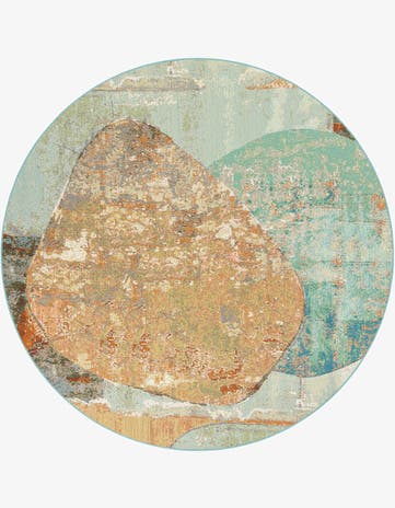 7' 10 x 7' 10 Easy-Clean Modern Indoor / Outdoor Round Rug