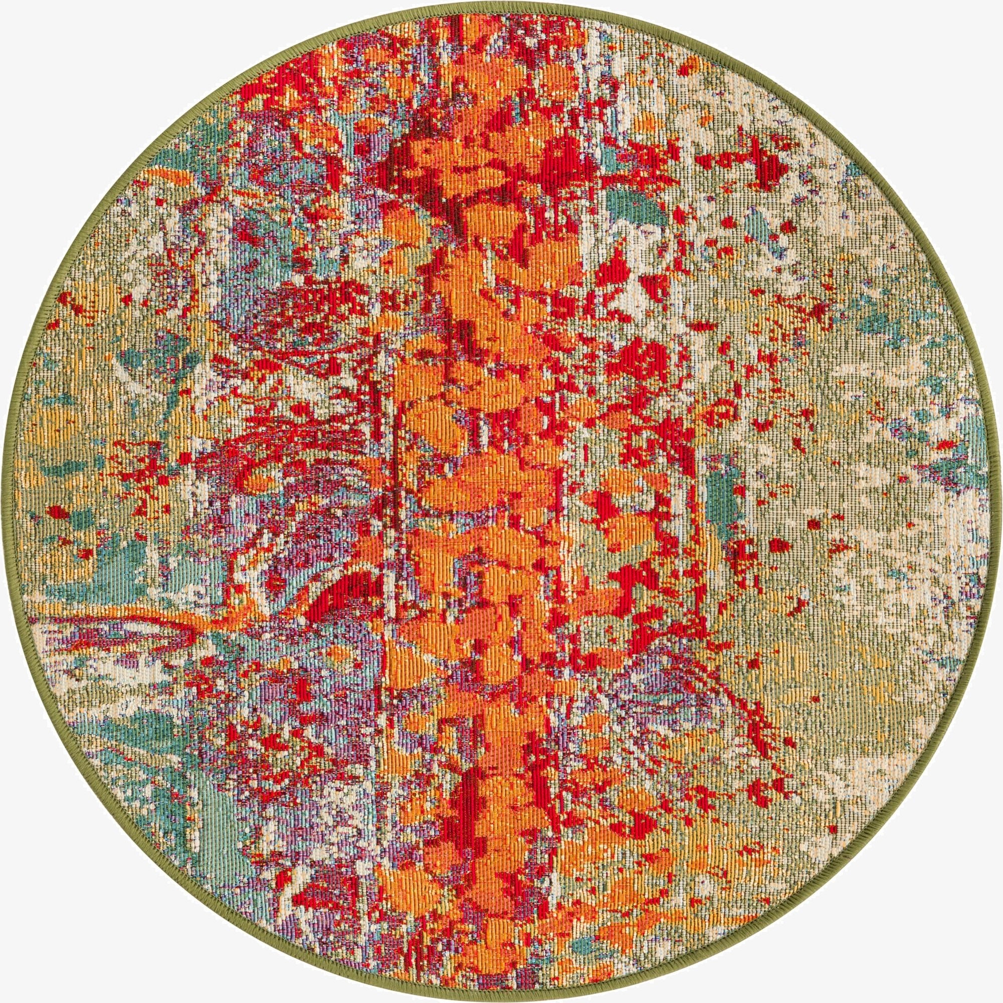 Primary image 2' 7 x 2' 7  Washable Modern Indoor / Outdoor Round Rug