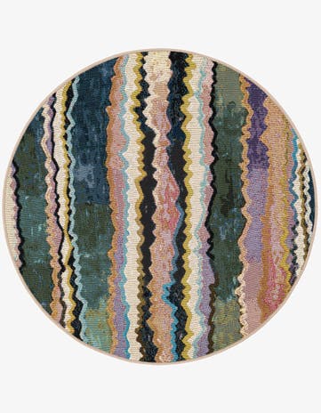 3' x 3' Easy-Clean Modern Indoor / Outdoor Round Rug