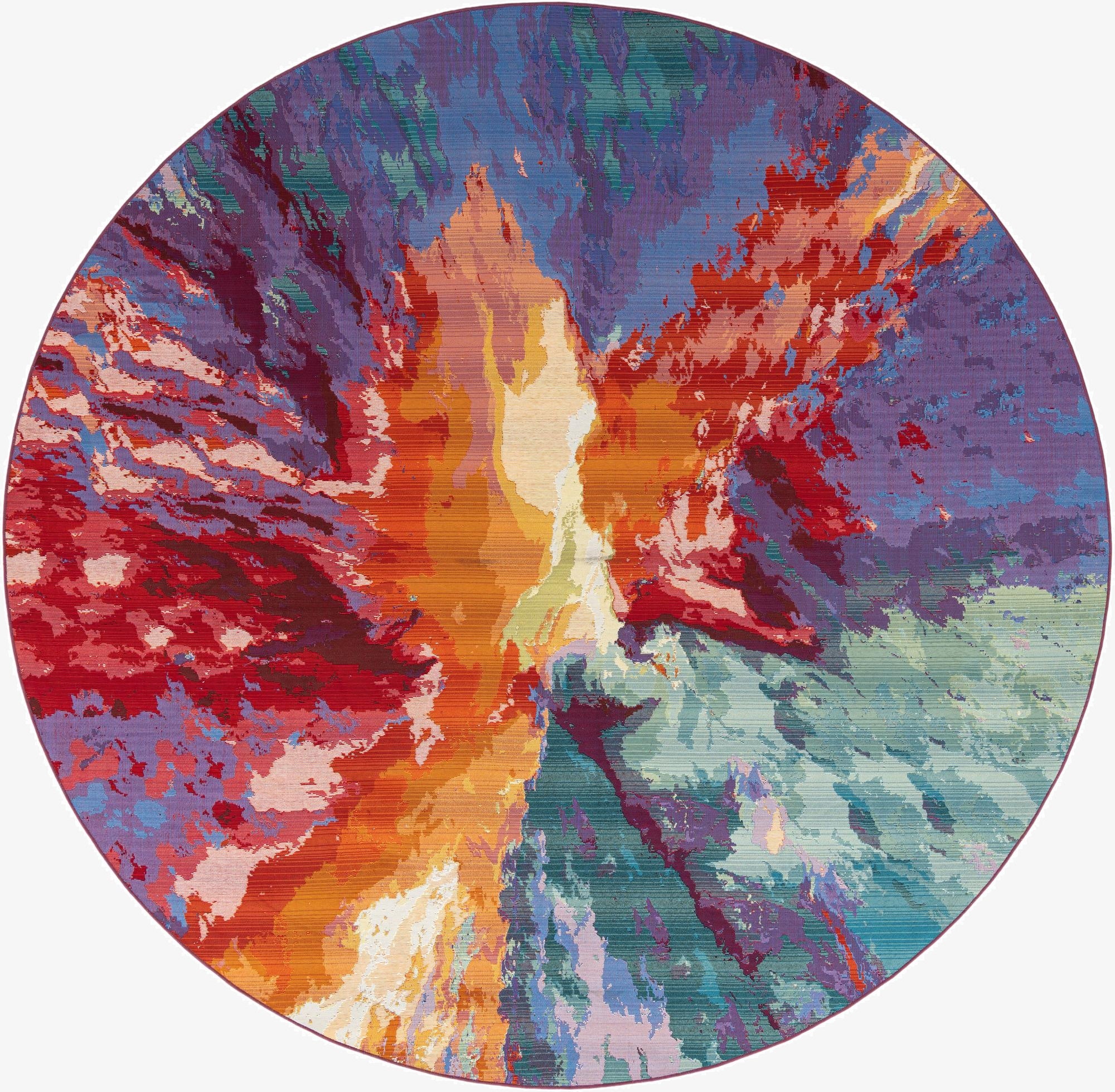 Primary image 10' x 10'  Washable Modern Indoor / Outdoor Round Rug