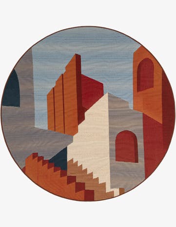 Easy-Clean Modern Indoor / Outdoor Round Rug