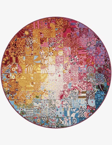 5' x 5' Easy-Clean Modern Indoor / Outdoor Round Rug