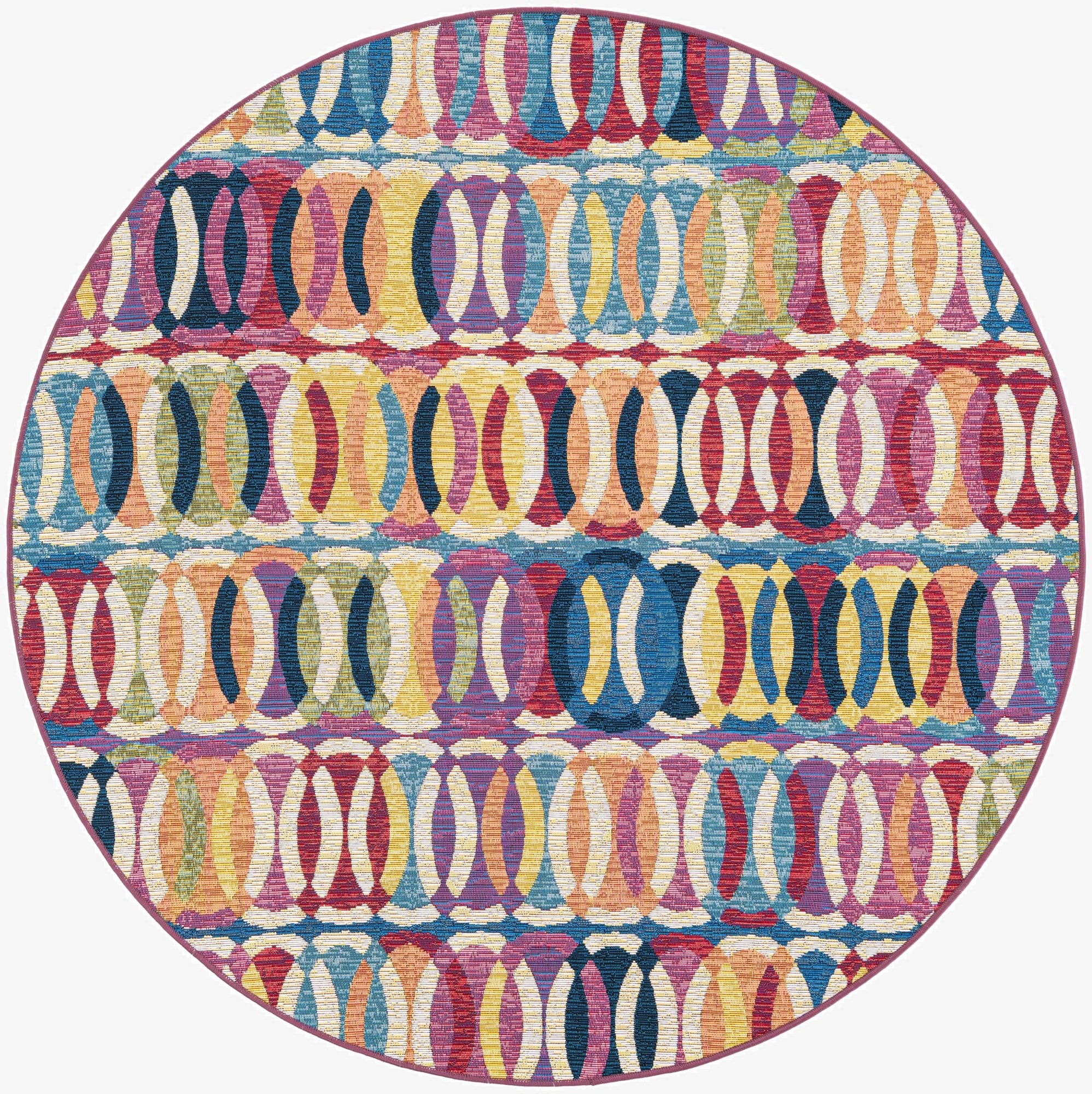 5' 3 x 5' 3  Washable Modern Indoor / Outdoor Round Rug