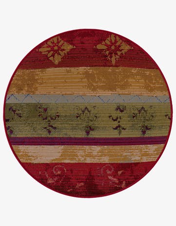 2' 7 x 2' 7 Easy-Clean Modern Indoor / Outdoor Round Rug