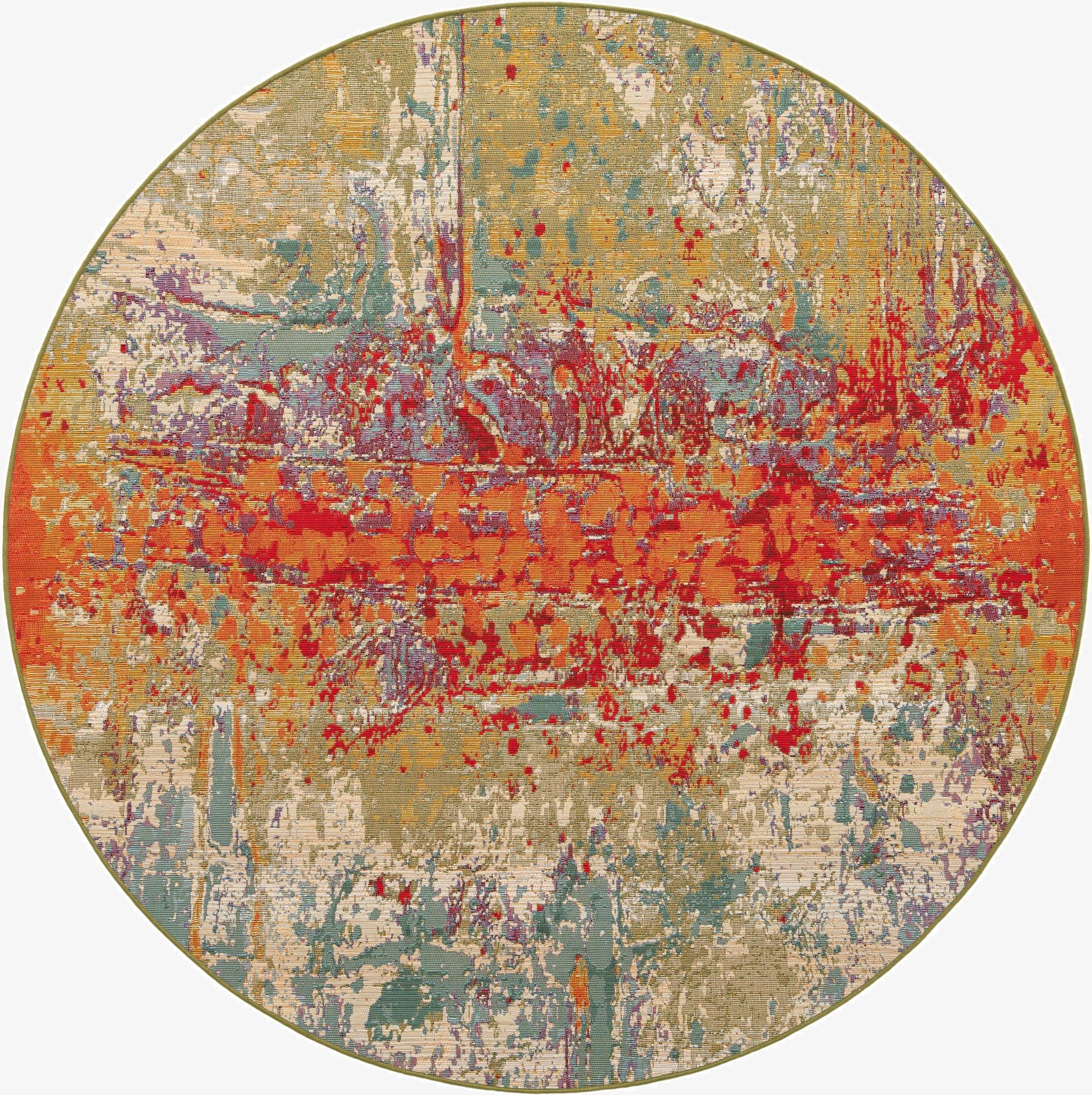 Primary image 6' x 6'  Washable Modern Indoor / Outdoor Round Rug