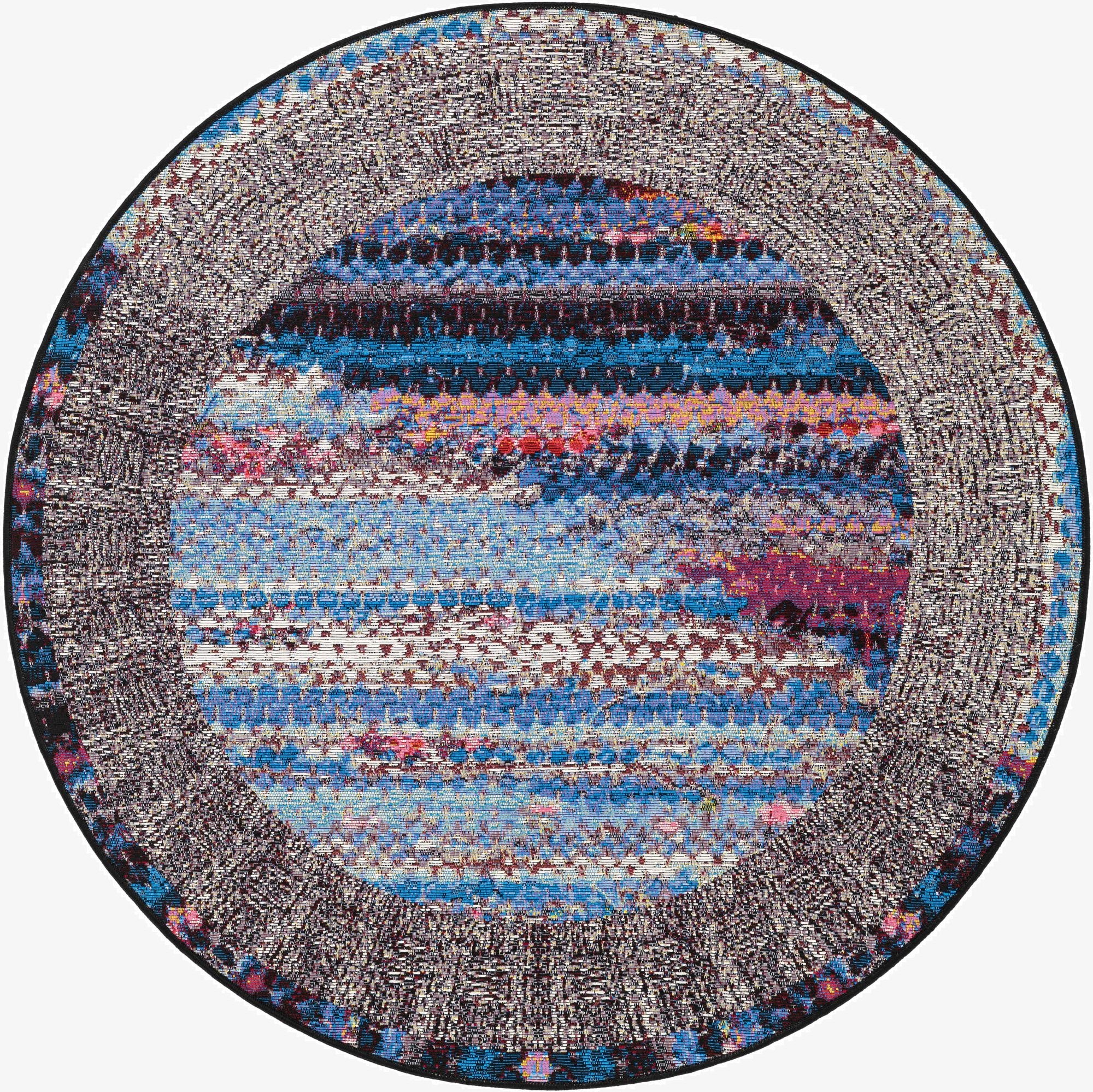 Primary image 4' x 4'  Washable Modern Indoor / Outdoor Round Rug