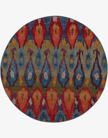 5' x 5' Easy-Clean Modern Indoor / Outdoor Round Rug