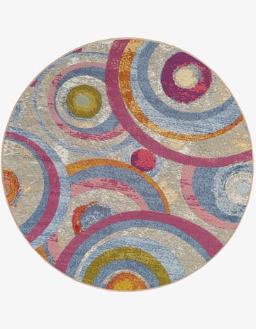 5' x 5' Easy-Clean Modern Indoor / Outdoor Round Rug