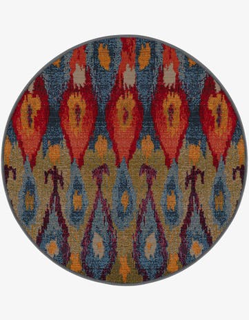 2' 7 x 2' 7 Easy-Clean Modern Indoor / Outdoor Round Rug