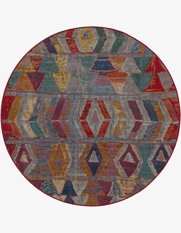 5' x 5' Easy-Clean Modern Indoor / Outdoor Round Rug