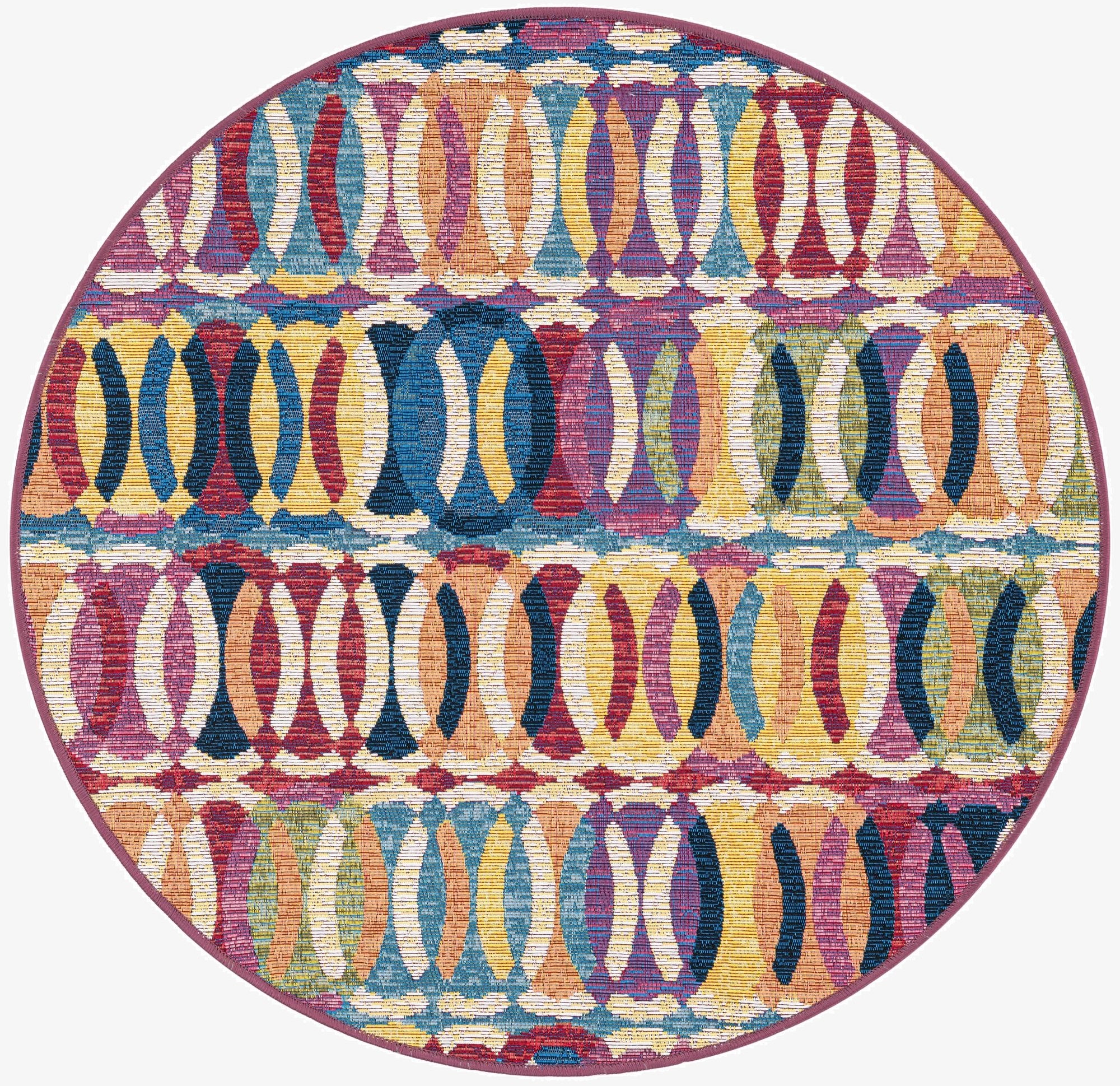 3' 3 x 3' 3  Washable Modern Indoor / Outdoor Round Rug