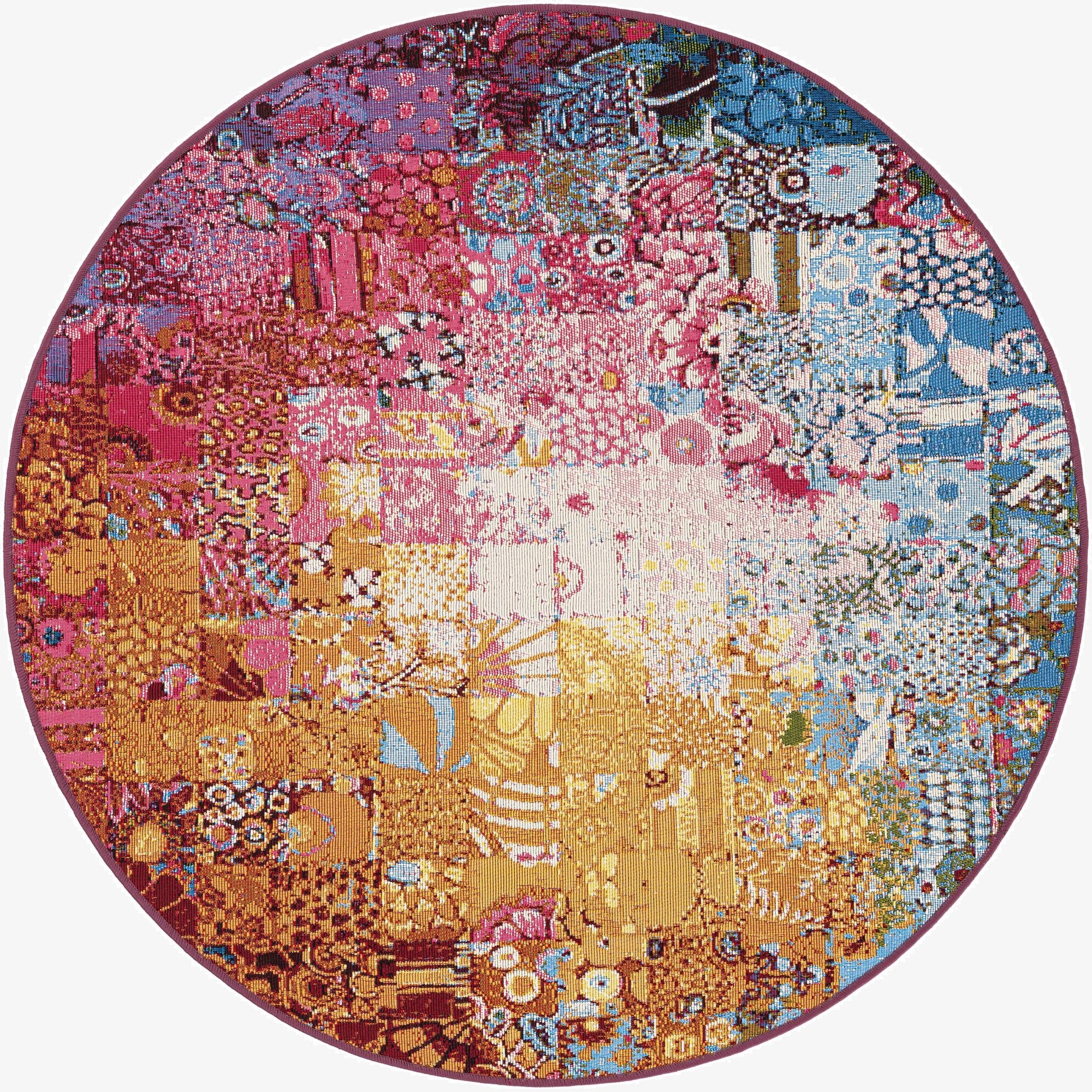 4' x 4'  Washable Modern Indoor / Outdoor Round Rug