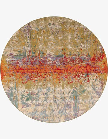 10' x 10' Easy-Clean Modern Indoor / Outdoor Round Rug