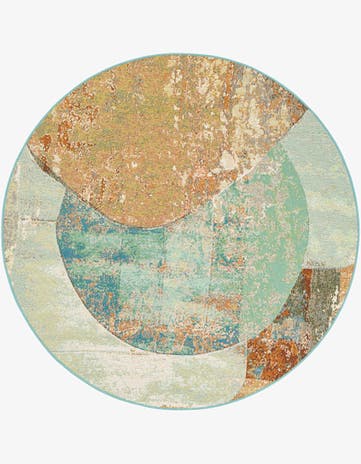 5' 3 x 5' 3 Easy-Clean Modern Indoor / Outdoor Round Rug