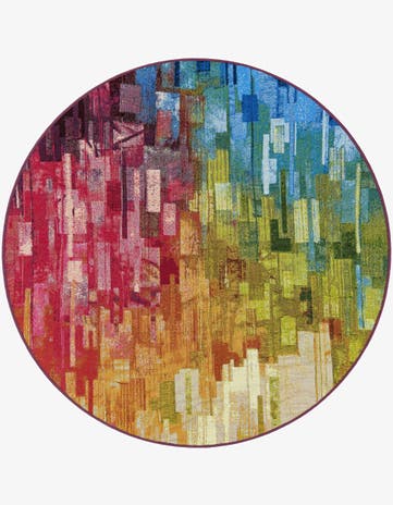 5' x 5' Easy-Clean Modern Indoor / Outdoor Round Rug