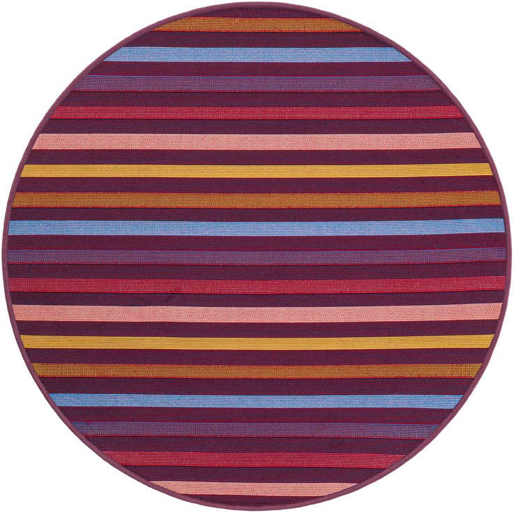 Detail image of 3' x 3' Easy-Clean Ribbon Indoor / Outdoor Round Rug