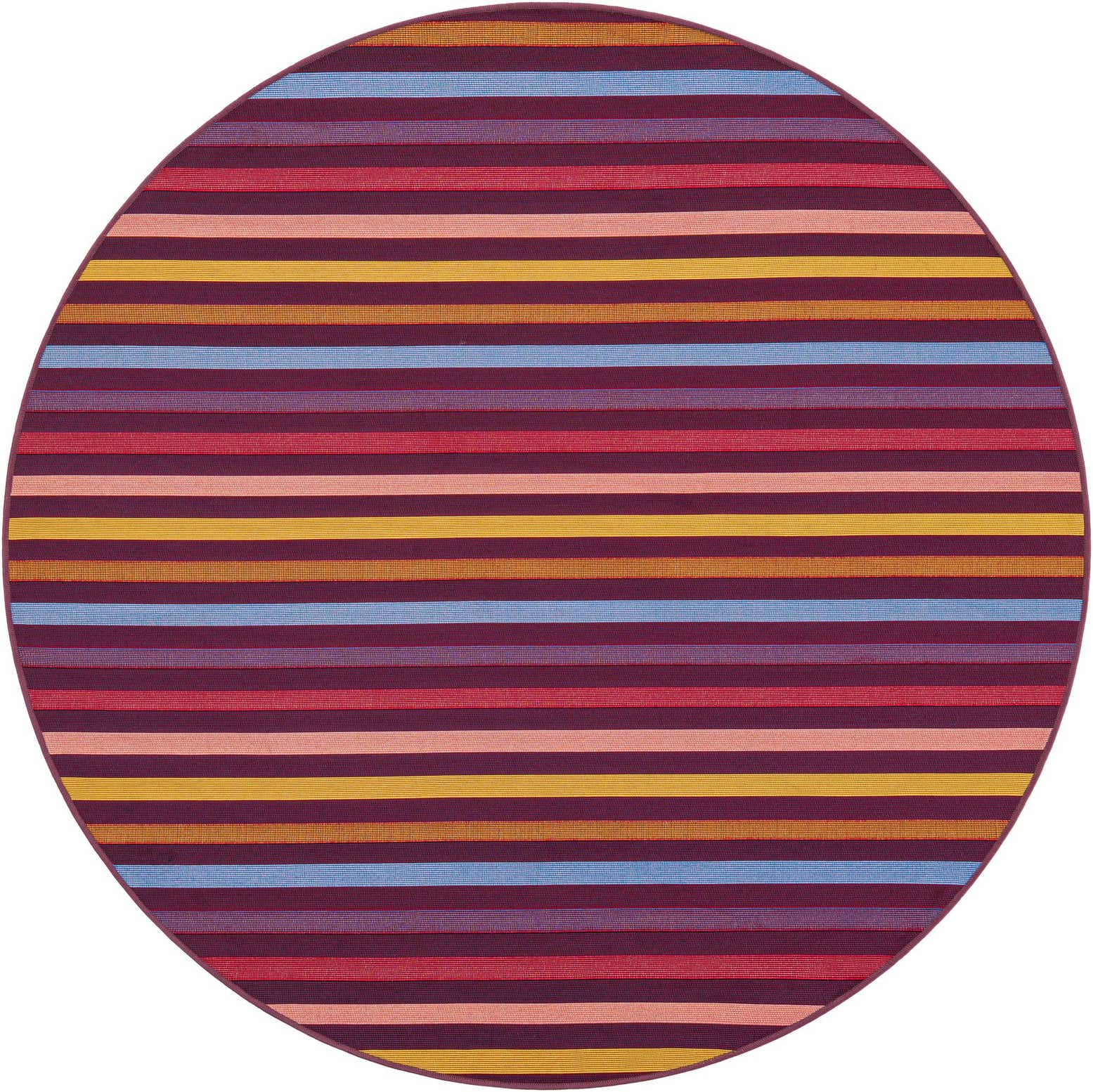 6' x 6' Easy-Clean Ribbon Indoor / Outdoor Round Rug