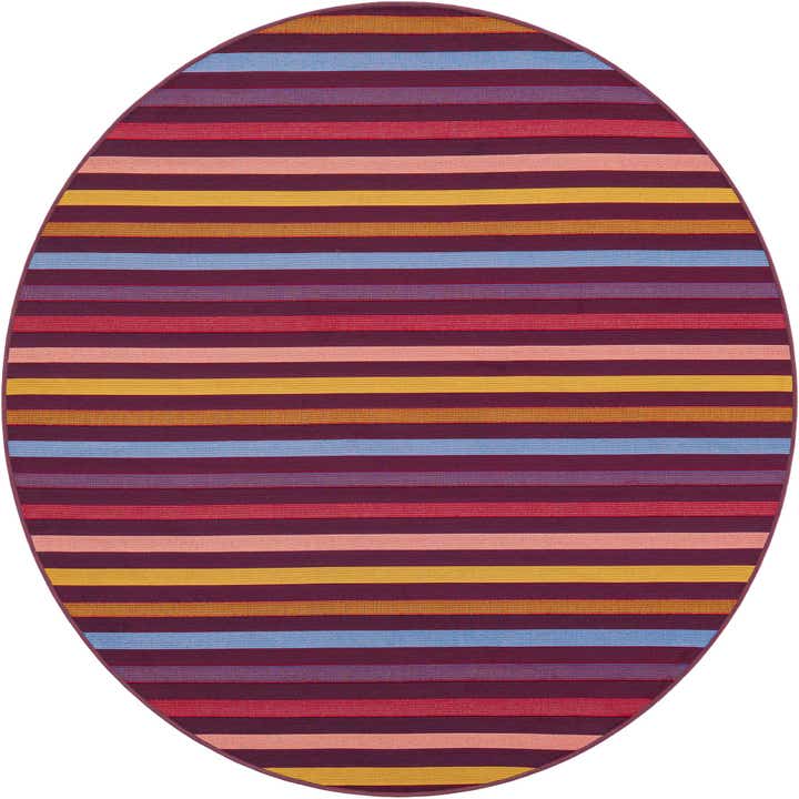 6' x 6' Easy-Clean Ribbon Indoor / Outdoor Round Rug