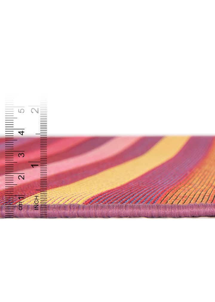 4' x 4' Easy-Clean Ribbon Indoor / Outdoor Round Rug