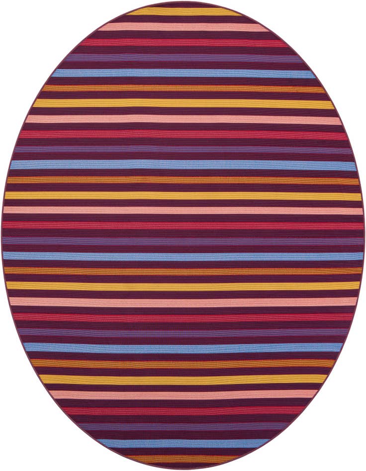 Detail image of 7' 10 x 7' 10 Easy-Clean Ribbon Indoor / Outdoor Round Rug