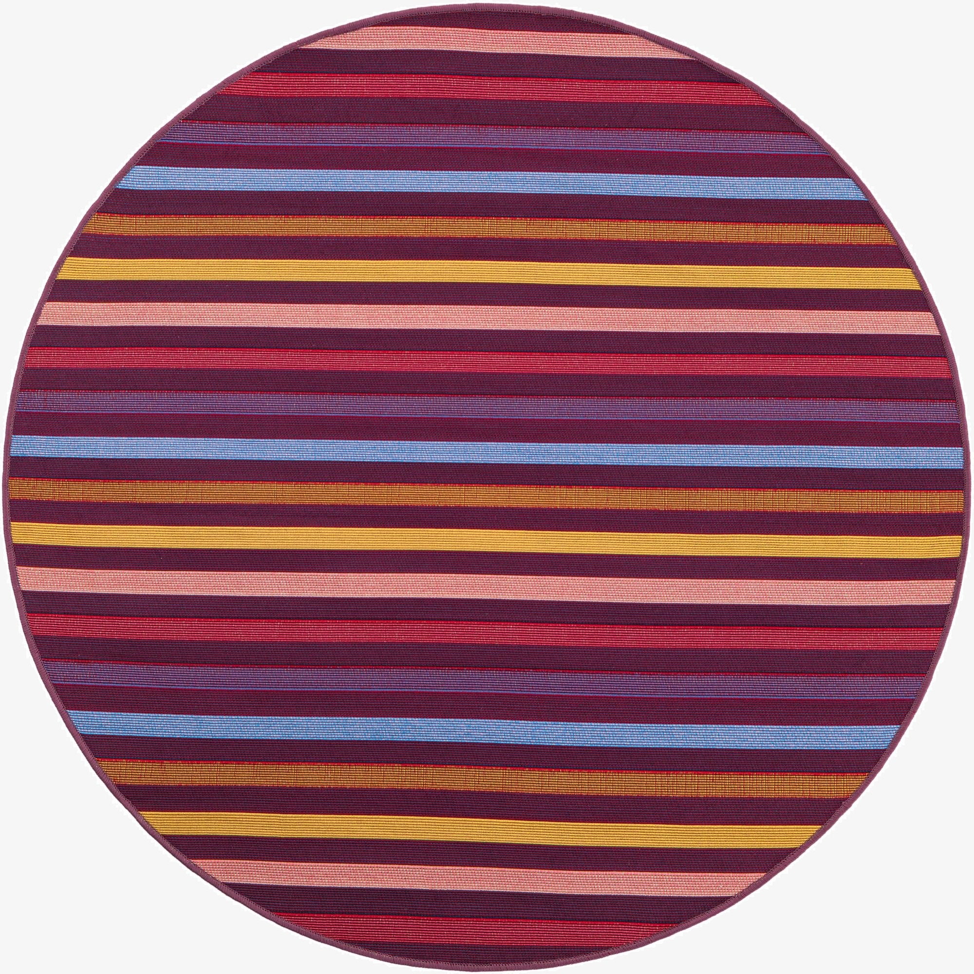 4' x 4' Washable Ribbon Indoor / Outdoor Round Rug