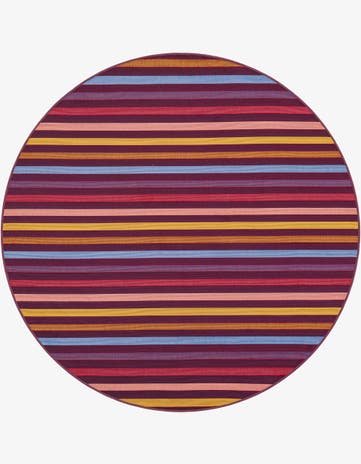 Easy-Clean Ribbon Indoor / Outdoor Round Rug
