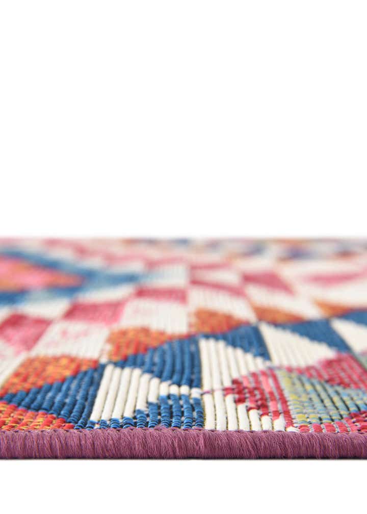 7' 10 x 7' 10 Easy-Clean Southwestern Indoor / Outdoor Round Rug