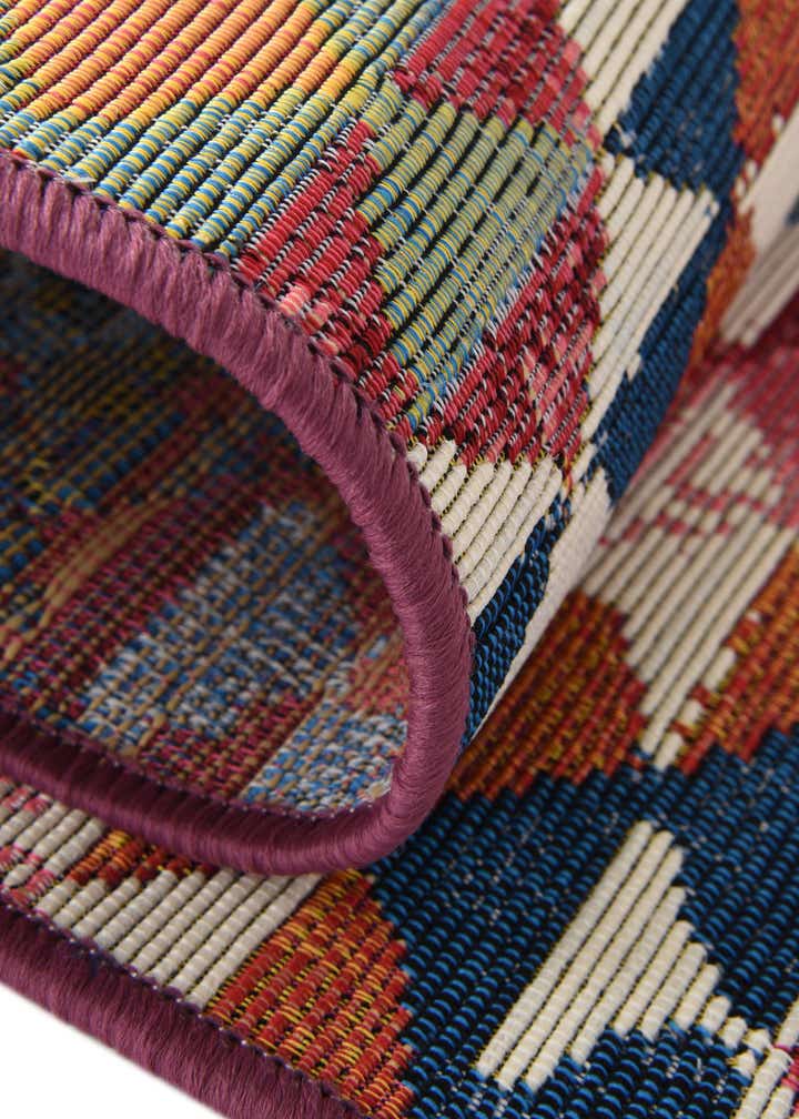 7' 10 x 7' 10 Easy-Clean Southwestern Indoor / Outdoor Round Rug