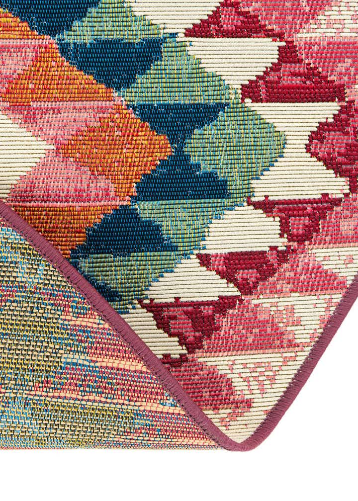 7' 10 x 7' 10 Easy-Clean Southwestern Indoor / Outdoor Round Rug