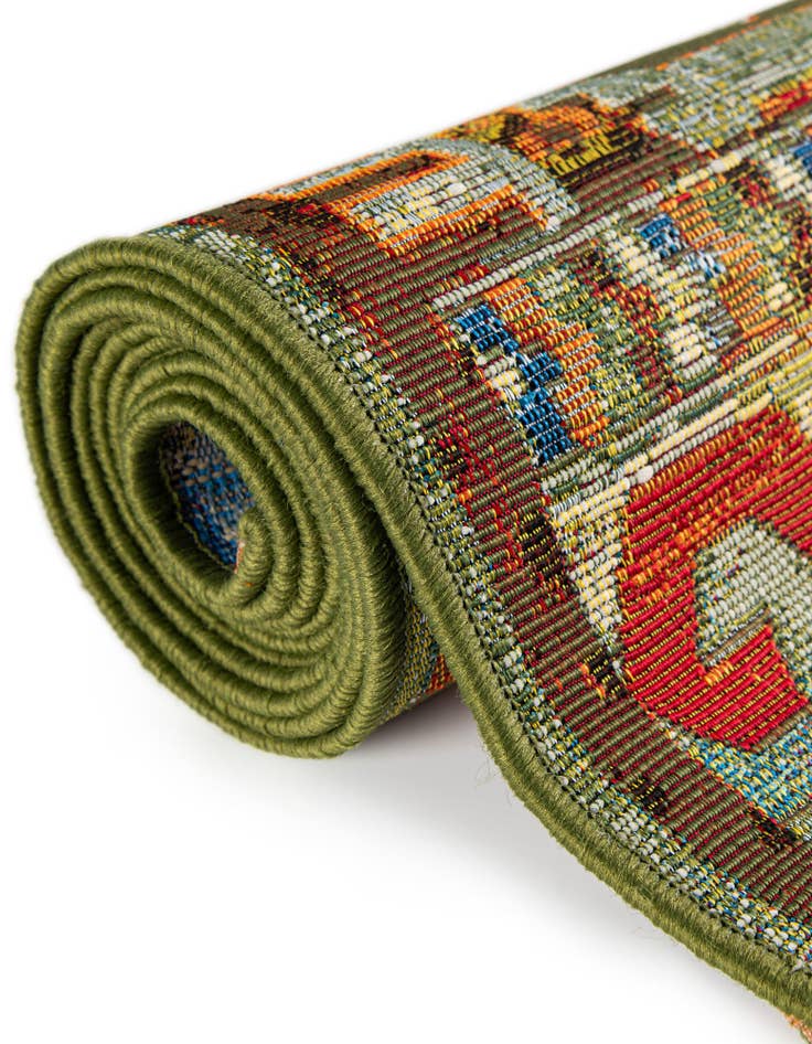 Detail image of 4' x 4'  Washable Southwestern Indoor / Outdoor Round Rug