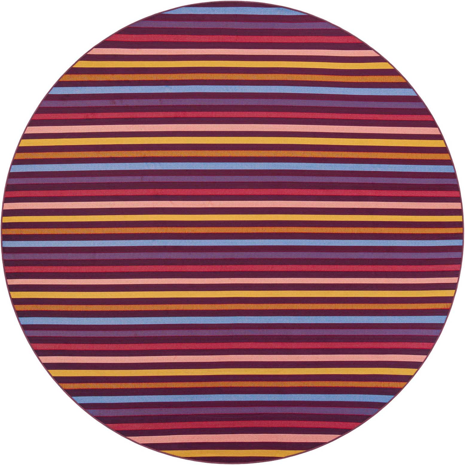 10' x 10' Easy-Clean Striped Indoor / Outdoor Round Rug