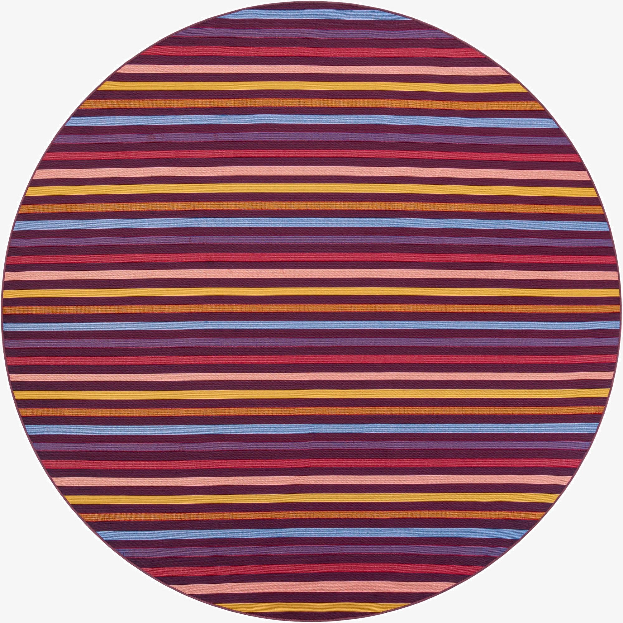 10' x 10'  Washable Striped Indoor / Outdoor Round Rug