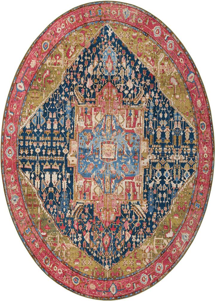 10' x 10' Easy-Clean Traditional Indoor / Outdoor Round Rug