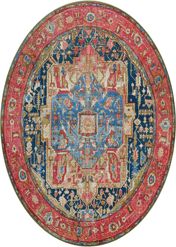 5' x 5' Easy-Clean Traditional Indoor / Outdoor Round Rug