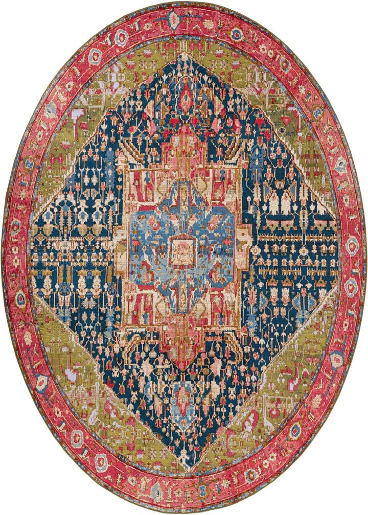 12' x 12' Easy-Clean Traditional Indoor / Outdoor Round Rug
