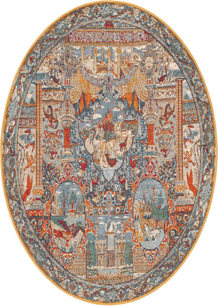 4' x 4' Easy-Clean Traditional Indoor / Outdoor Round Rug