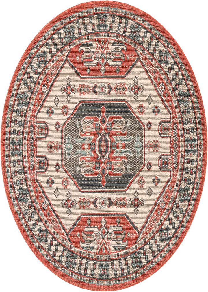 3' x 3' Easy-Clean Traditional Indoor / Outdoor Round Rug
