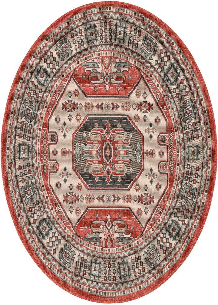 4' x 4' Easy-Clean Traditional Indoor / Outdoor Round Rug