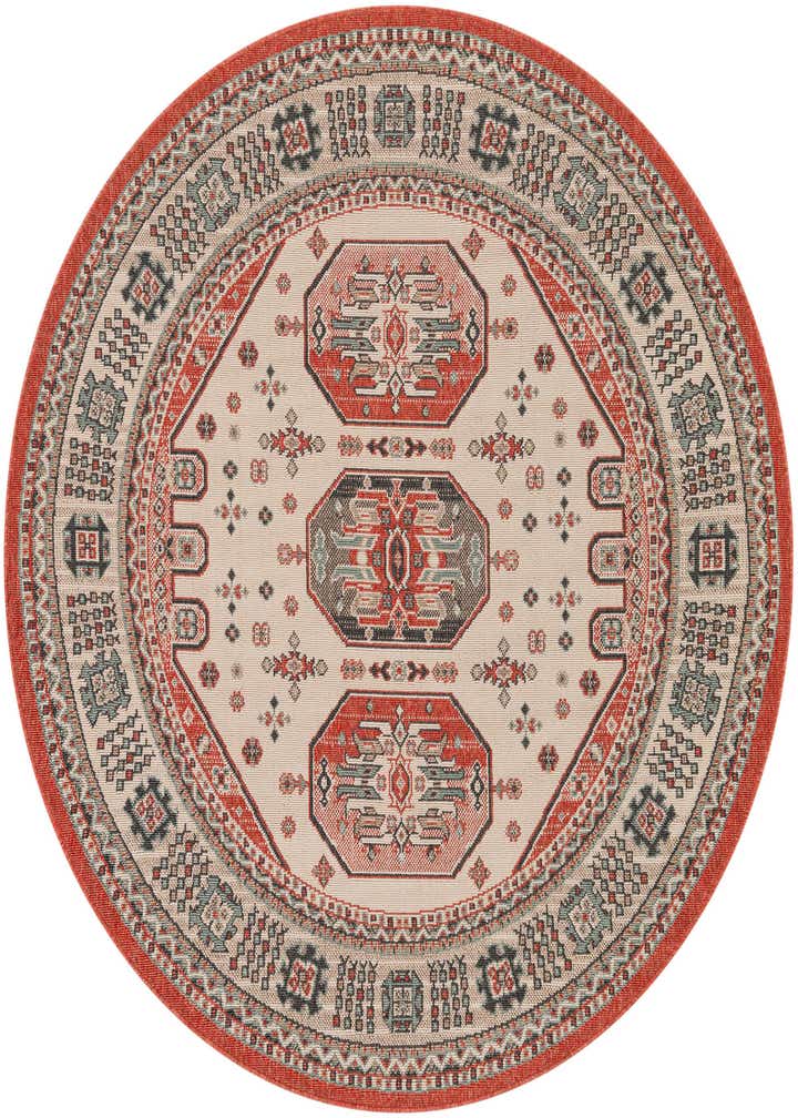 6' x 6' Easy-Clean Traditional Indoor / Outdoor Round Rug
