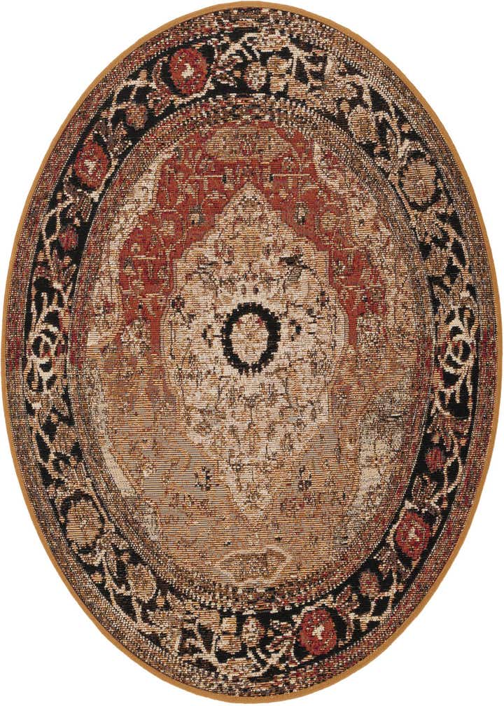 3' x 3' Easy-Clean Traditional Indoor / Outdoor Round Rug