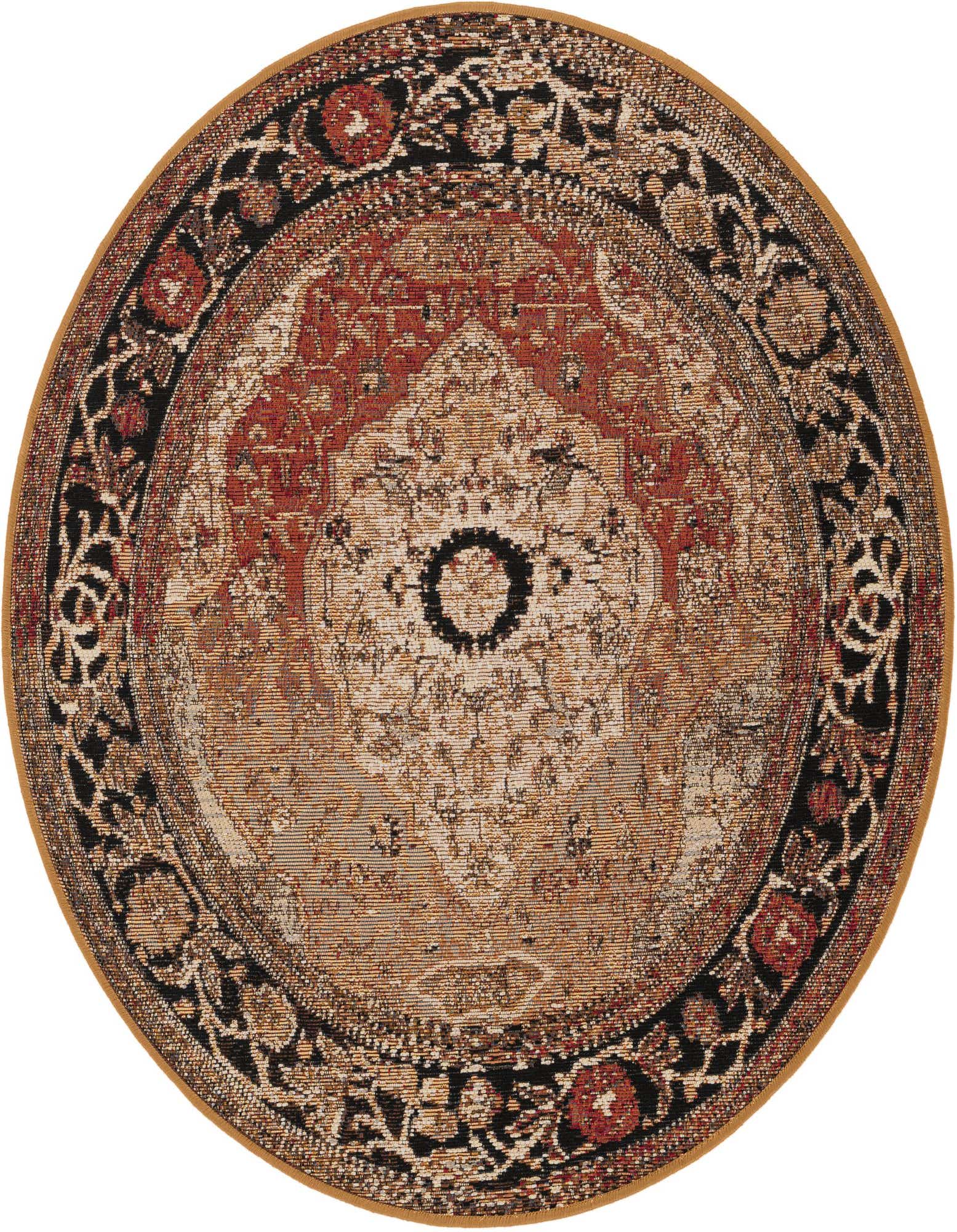 3' x 3' Easy-Clean Traditional Indoor / Outdoor Round Rug