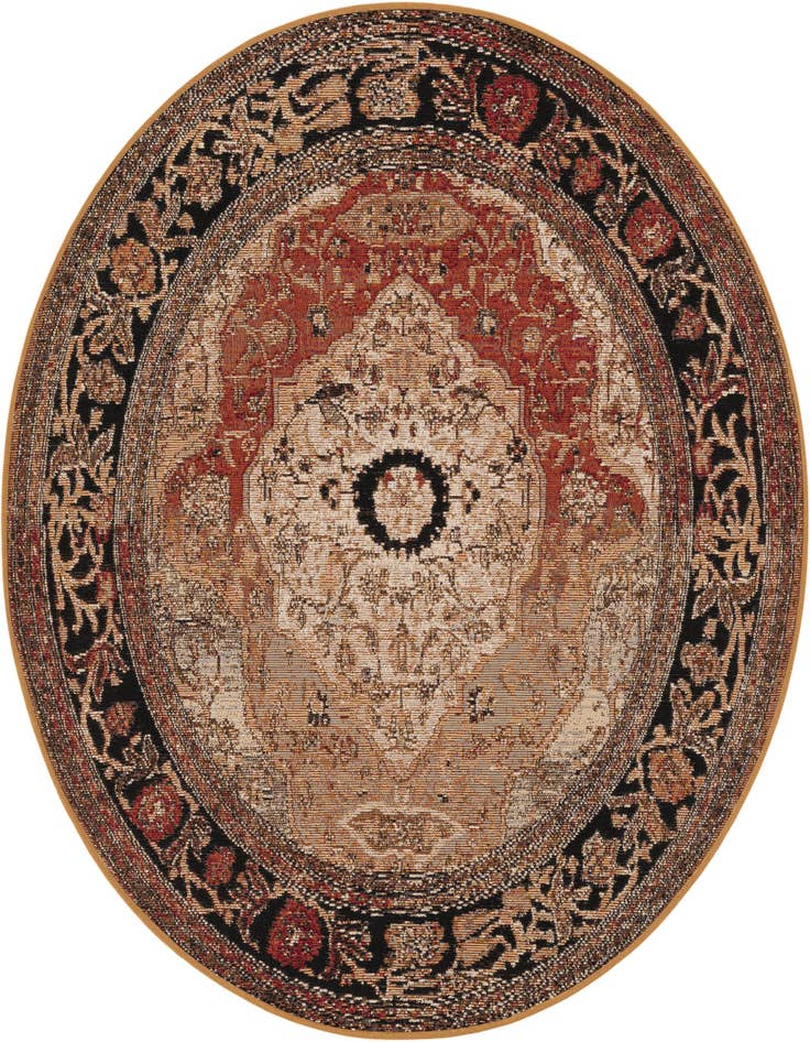Detail image of 4' x 4' Easy-Clean Traditional Indoor / Outdoor Round Rug