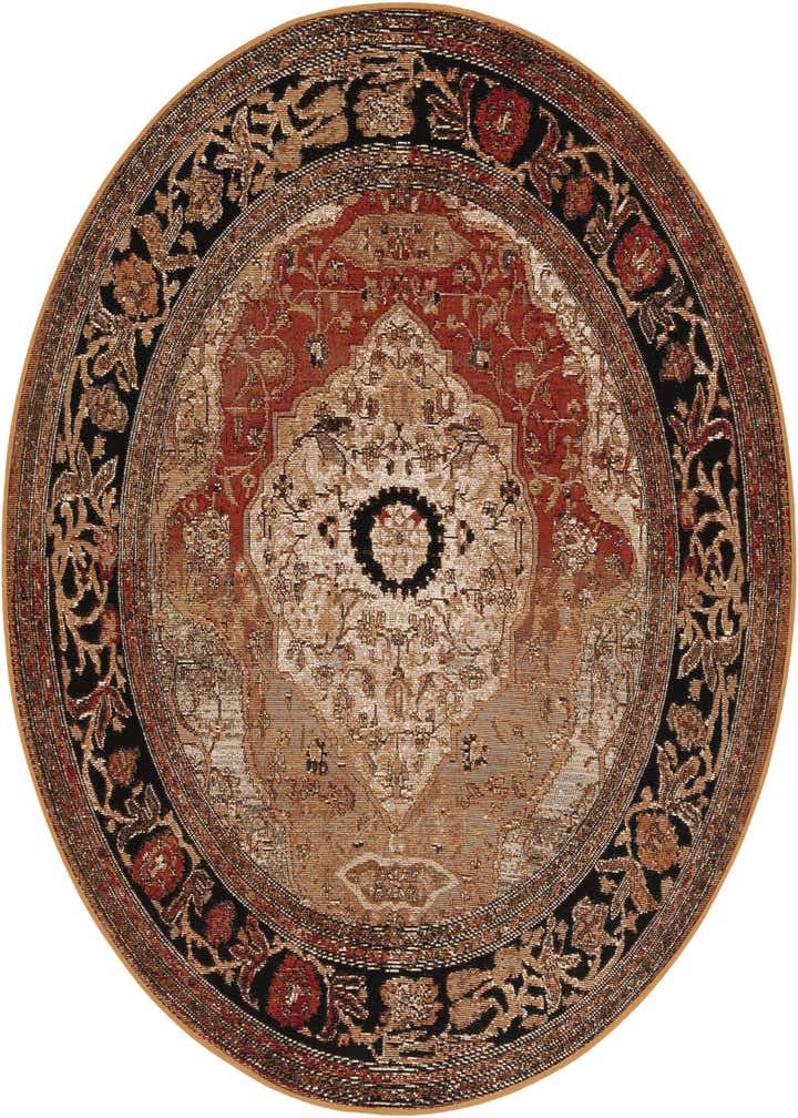 5' x 5' Easy-Clean Traditional Indoor / Outdoor Round Rug